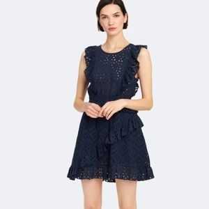 Kayla Eyelet Ruffled Mini Dress